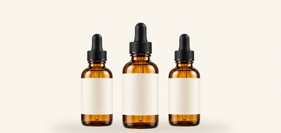 Three Crowned serum bottles